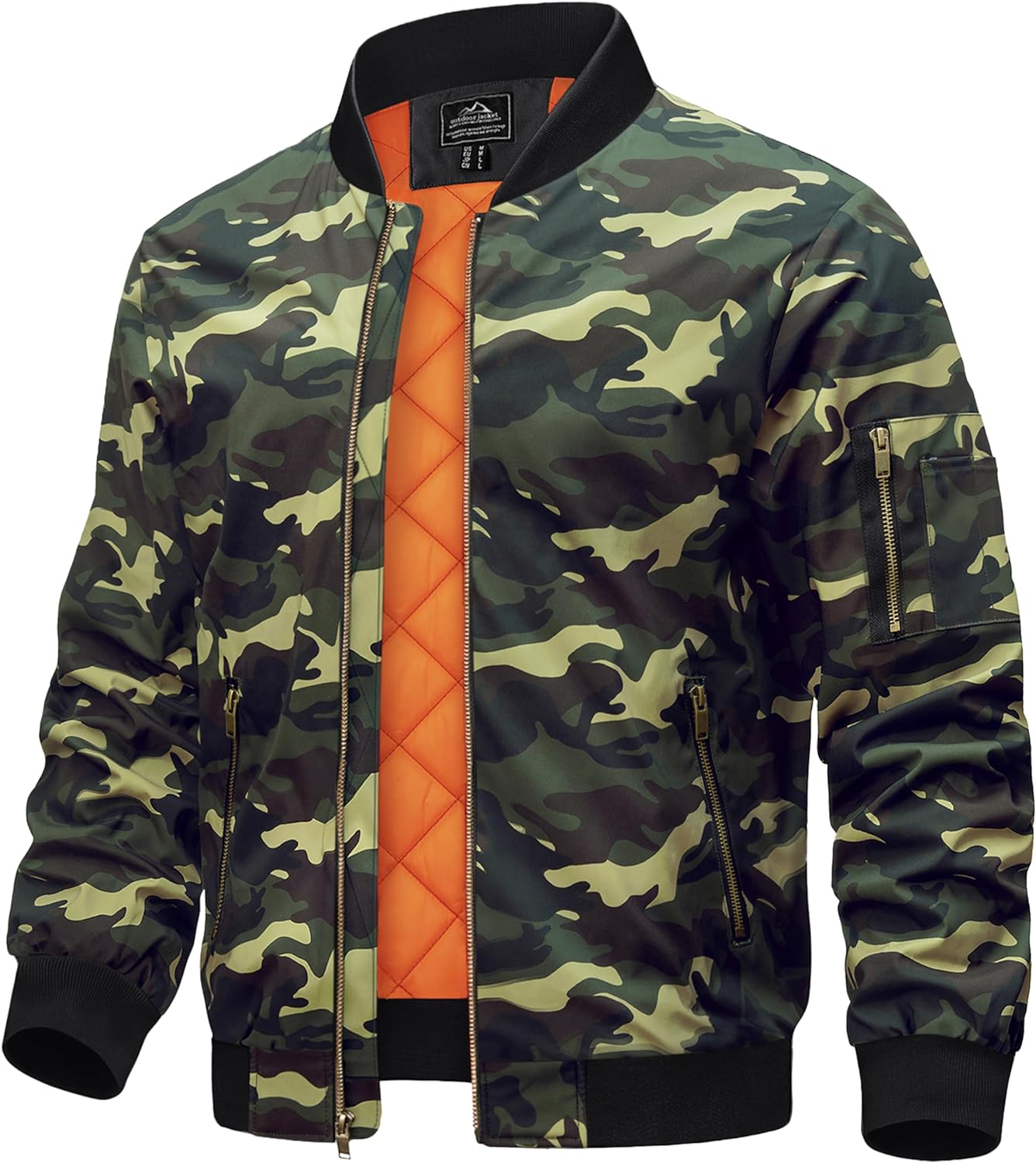 TACVASEN Mens Jackets-Bomber Jacket Fall Winter Warm Windbreaker Full Zip Casual Padded Coats