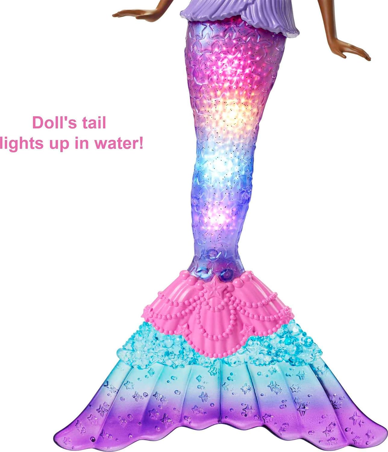 Barbie Mermaid Doll with Water-Activated Twinkle Light-Up Tail, Barbie Dreamtopia Mermaid Toys, Pink-Streaked Hair