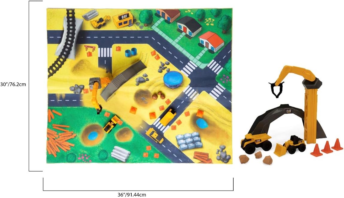 CatToysOfficial, CAT Construction Little Machines 5pk Truck Toy Set, Includes Dump Truck, Wheel Loader, Bulldozer, Backhoe, and Excavator Vehicles with Moving Parts, Cake Toppers Ages 3+