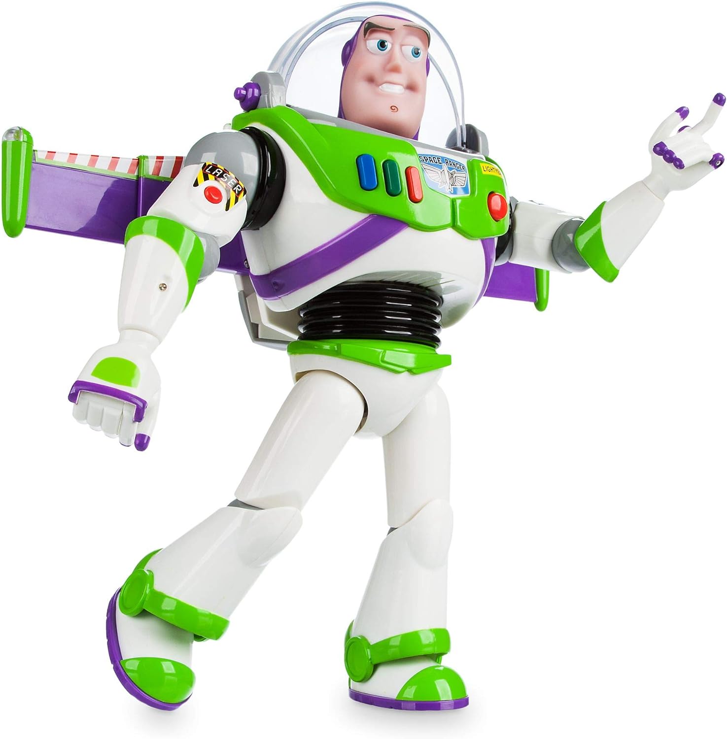 Disney Store Official Buzz Lightyear Interactive Talking Action Figure from Toy Story, Features 10+ English Phrases, Interacts with Other Figures and Toys