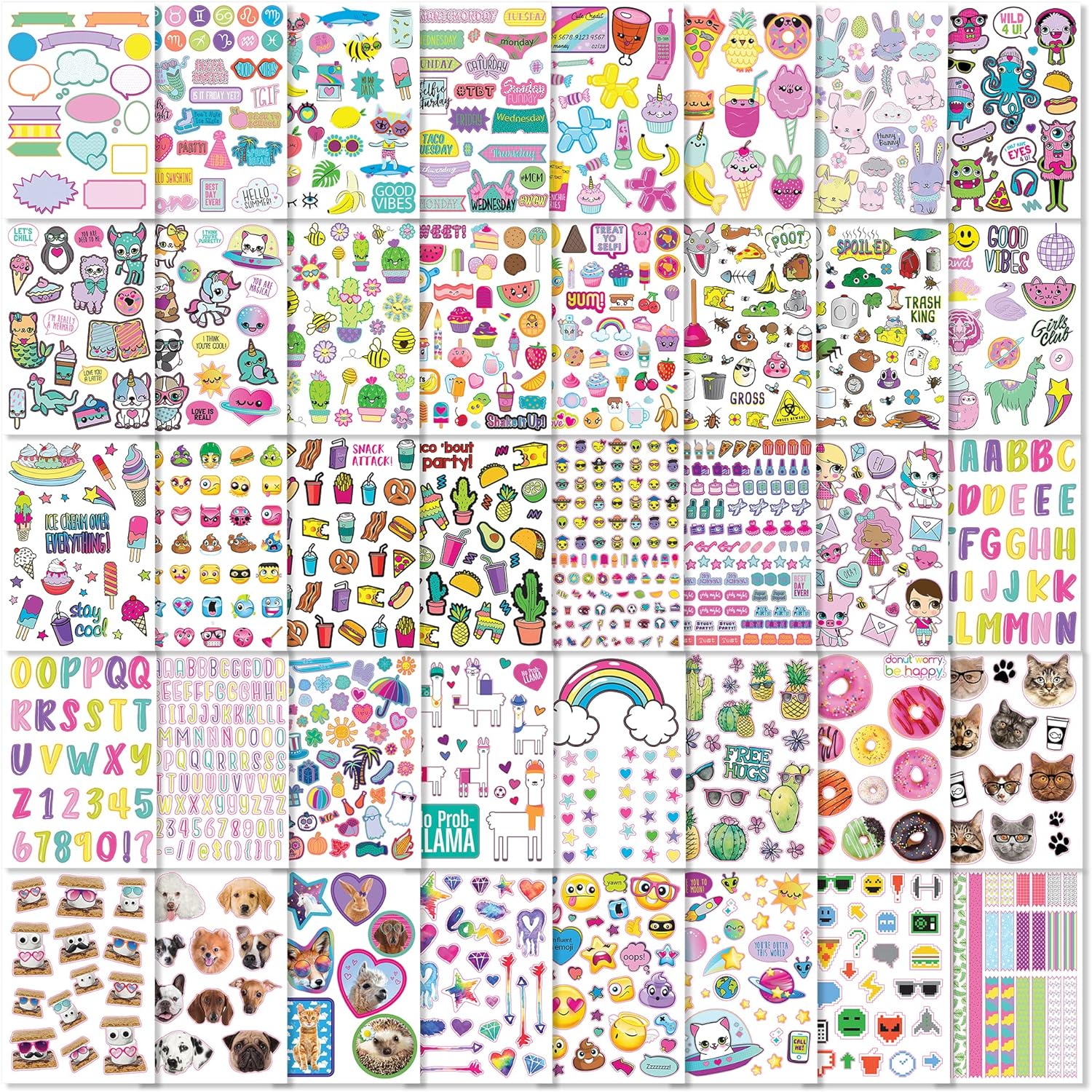 Fashion Angels 1000+ Ridiculously Cute Stickers for Kids - Fun Craft Stickers for Scrapbooks, Planners, Gifts and Rewards, 40-Page Sticker Book for Kids Ages 6+ and Up