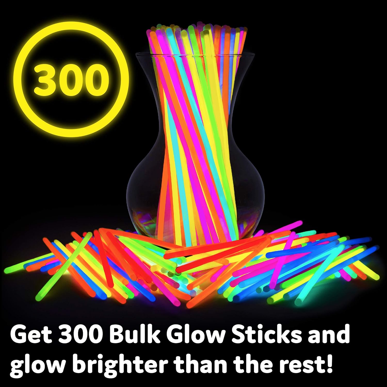 Glow Sticks Bulk Party Favors 100pk - 8 Glow in the Dark Party Supplies, Light Sticks for Neon Party Glow Necklaces and Bracelets for Kids or Adults