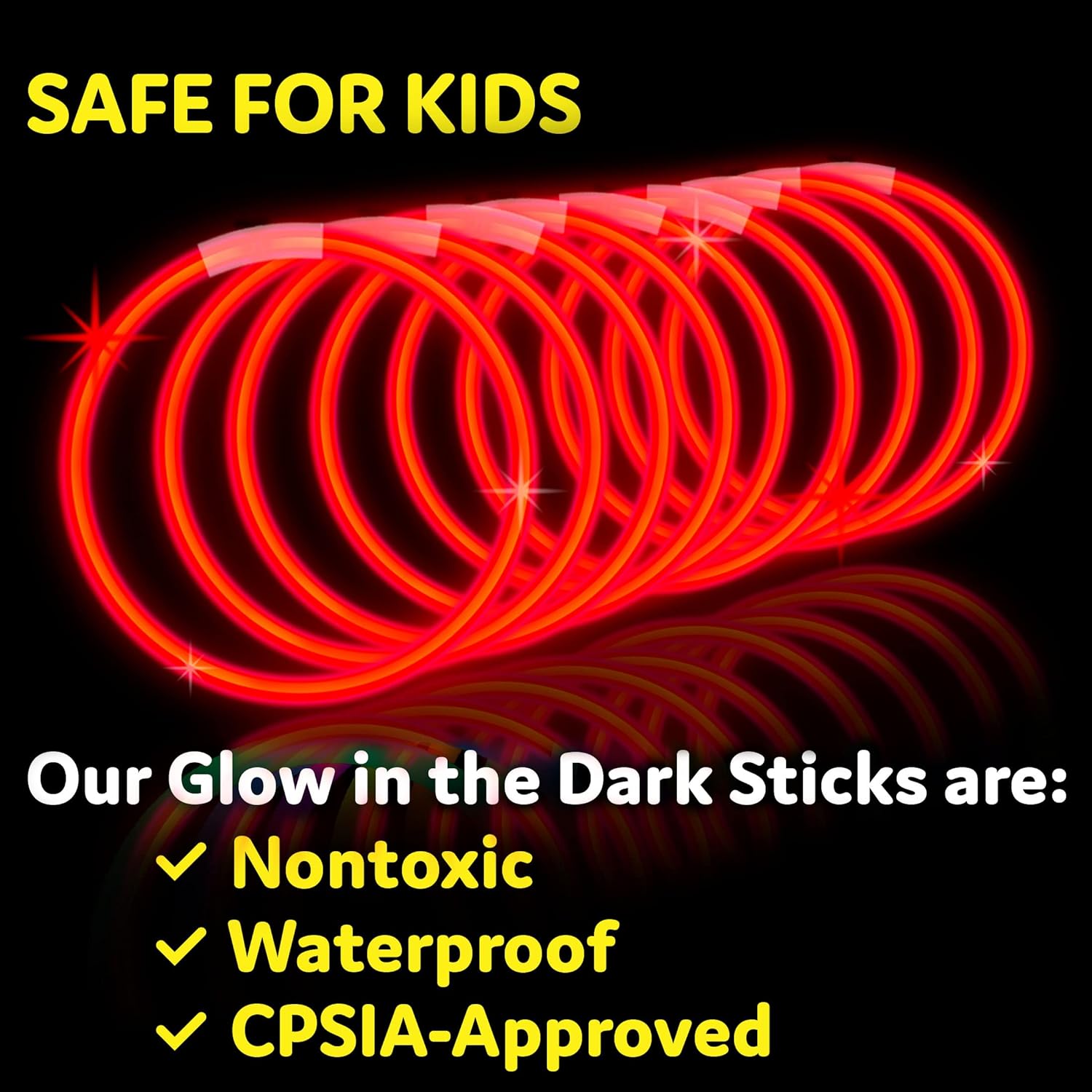 Glow Sticks Bulk Party Favors 100pk - 8 Glow in the Dark Party Supplies, Light Sticks for Neon Party Glow Necklaces and Bracelets for Kids or Adults