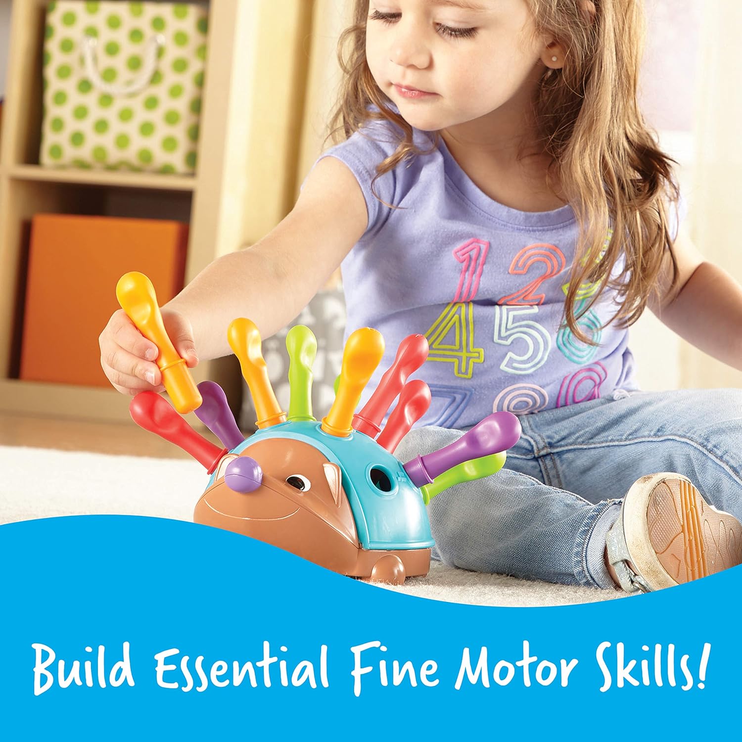 Learning Resources Spike The Fine Motor Hedgehog - Toddler Learning Toys, Fine Motor and Sensory Toys for Kids Ages 18+ Months, Montessori Toys