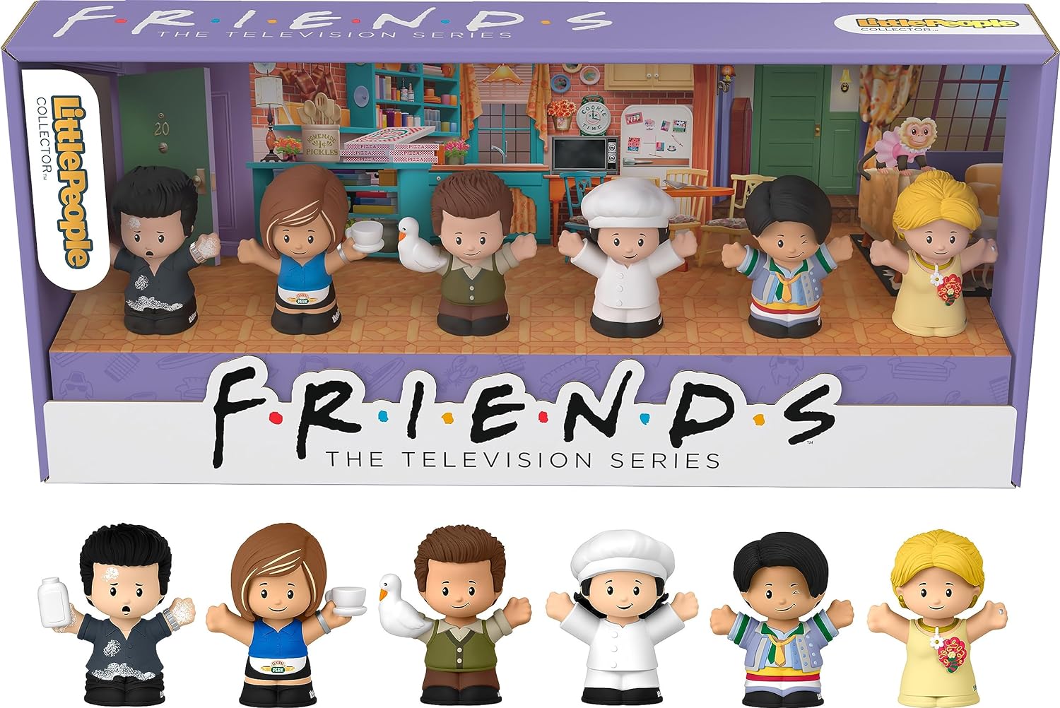 Little People Collector Friends TV Series Special Edition Figure Set for Adults  Fans, 6 Characters in a Display Gift Package